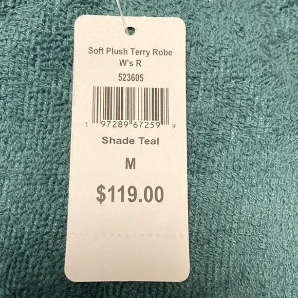 L.L. Bean Teal Terry Cloth Robe Women’s Medium - Picture 6 of 6